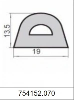Профиль D-образный силиконовый 754152.070